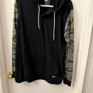 O'Neill Black Hoodie with Camo Sleeves